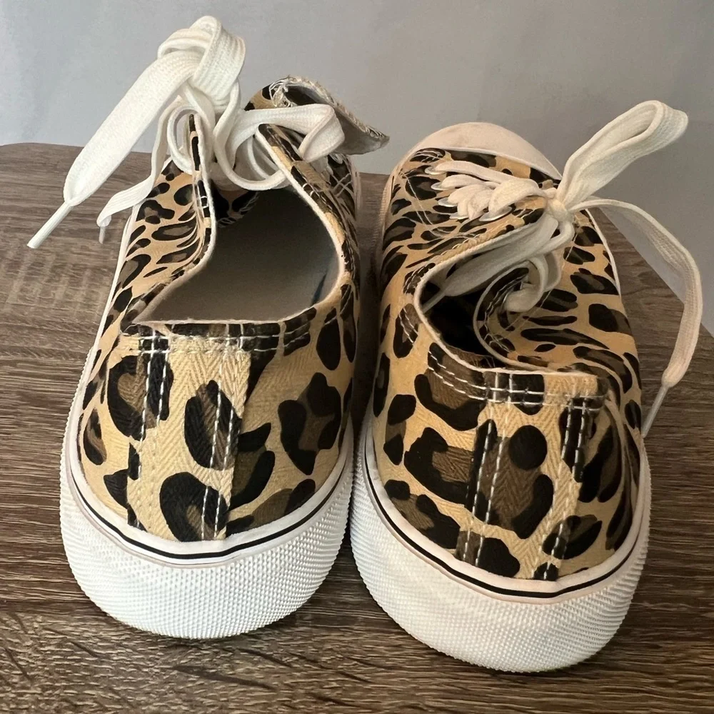 Leopard Print Sneakers with White Soles